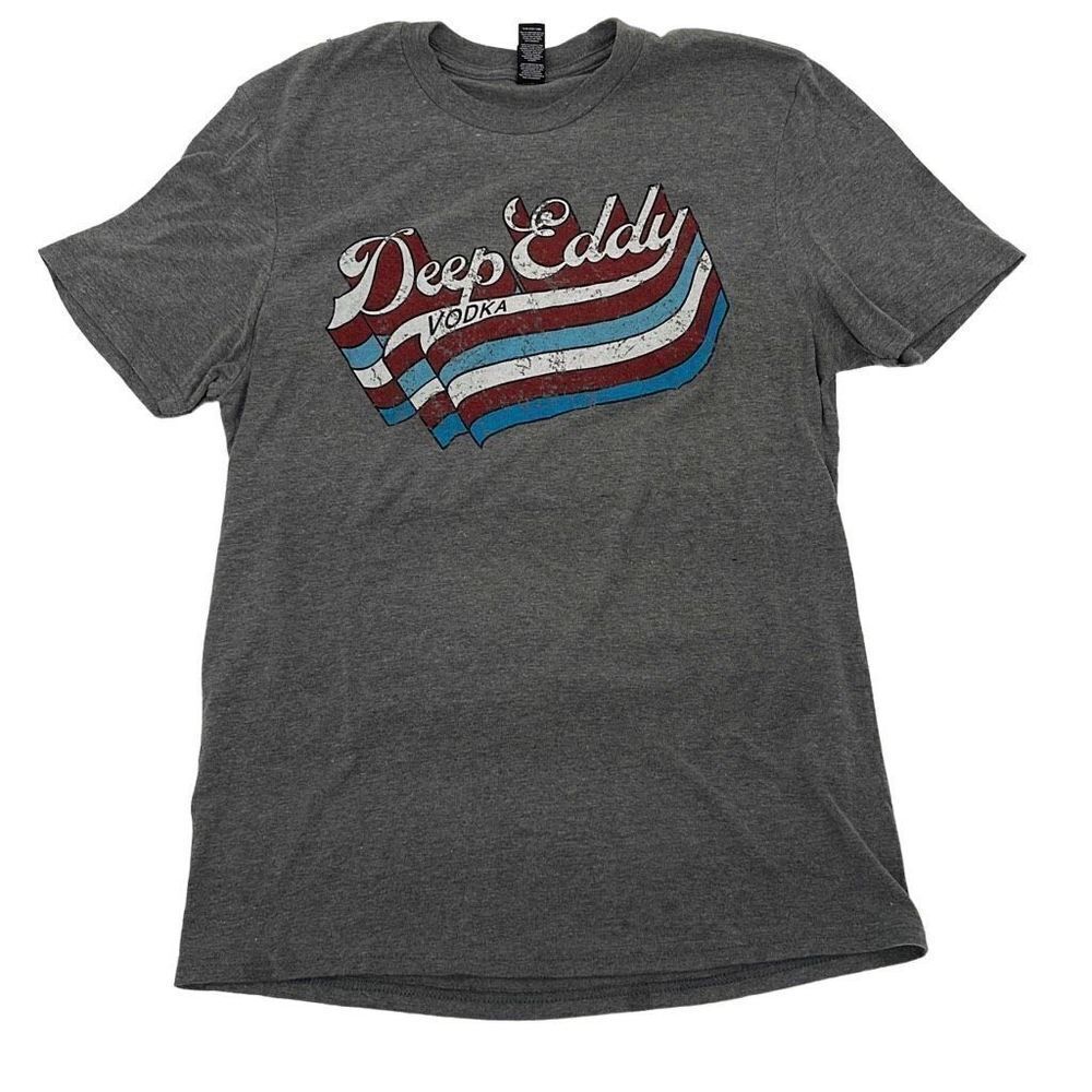 District Unisex Graphic Tee Short Sleeve T Shirt Deep Eddy Vodka Gray Size Mediu